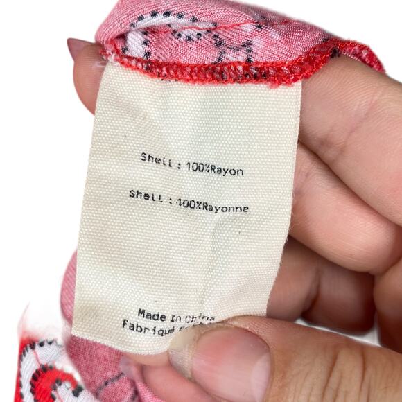 L'Agence Jacqueline Red Bandana Paisley Print Button Down Shirt SZ S - Picture 9 of 11